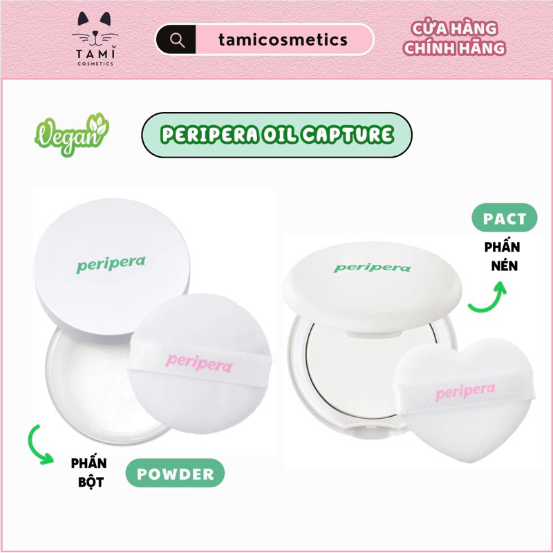 Phấn Phủ Peripera Oil Capture Setting Pact / Priming Powder