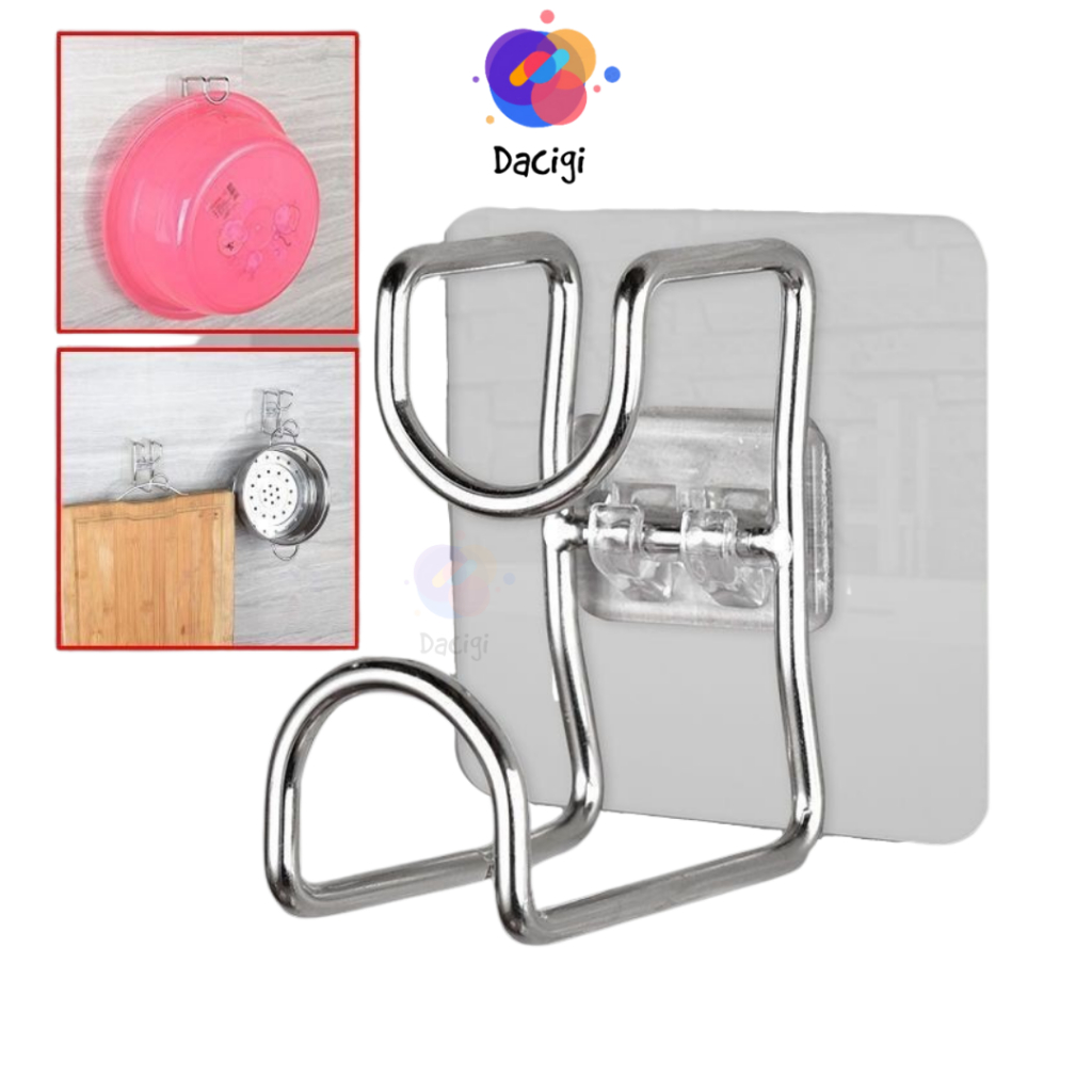  Móc treo thau chậu hút chân không chịu lực - Móc treo chậu Inox gắn tường - Móc chậu cao cấp 