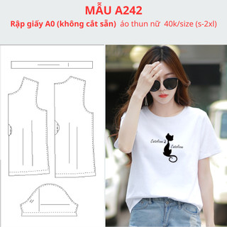 Rập giấy a0 áo thun nữ dáng vừa a242