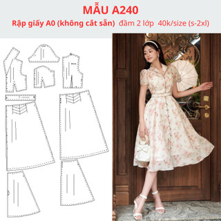 Rập giấy a0 đầm cổ sam a240