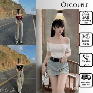 Áo phông nữ trễ vai, áo thun nữ cộc tay chất bozip mịn