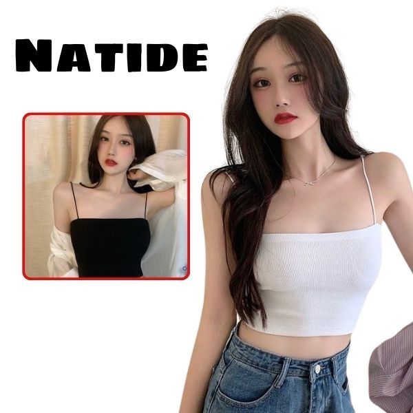 Áo 2 dây NATIDE_STORE sợi bún thun gân đẹp 100% cotton, áo ôm có thể mặc như áo quây mặc trong siêu mát FG001