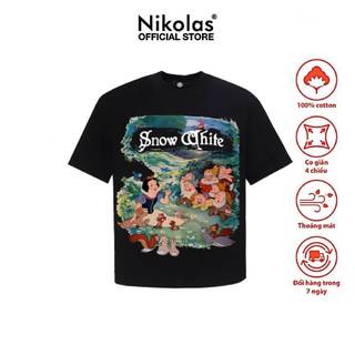 Áo thun Unisex Nikolas 100% Cotton Snow White Tee