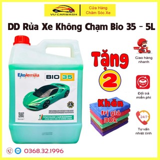 Dung Dịch Rửa Xe Không Chạm, Nước Rửa Xe Ô Tô, Xe Máy SIÊU SẠCH, SIÊU BÓNG BẢO VỆ SƠN XE Bio 35 5L (Tặng 02 Khăn Lau Xe)