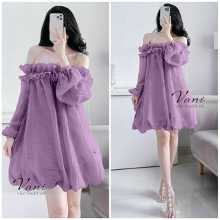  ĐẦM BABYDOLL THỜI TRANG NỮ MẶC ĐI CHƠI CHẤT VOAN TƠ XỐP TRỄ VAI BÈO TAY PHỒNG VÁY BO BÍ QC 