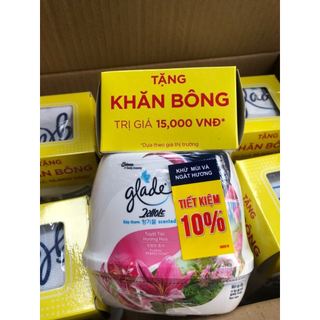 Combo 2 sáp glade tặng khăn bông hương lài, lavender, đào