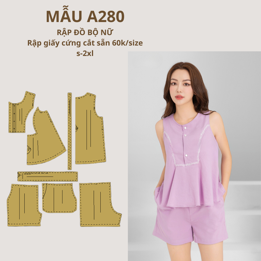 RẬP GIẤY CỨNG CẮT SẴN ĐỒ BỘ A280
