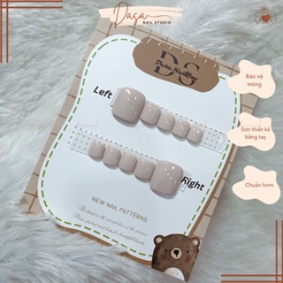  Móng chân giả NGẮN màu nude ML02 nhạt nail box chân GIÁ RẺ đẹp đơn giản thích hợp đi chơi tặng keo dán móng MC053 