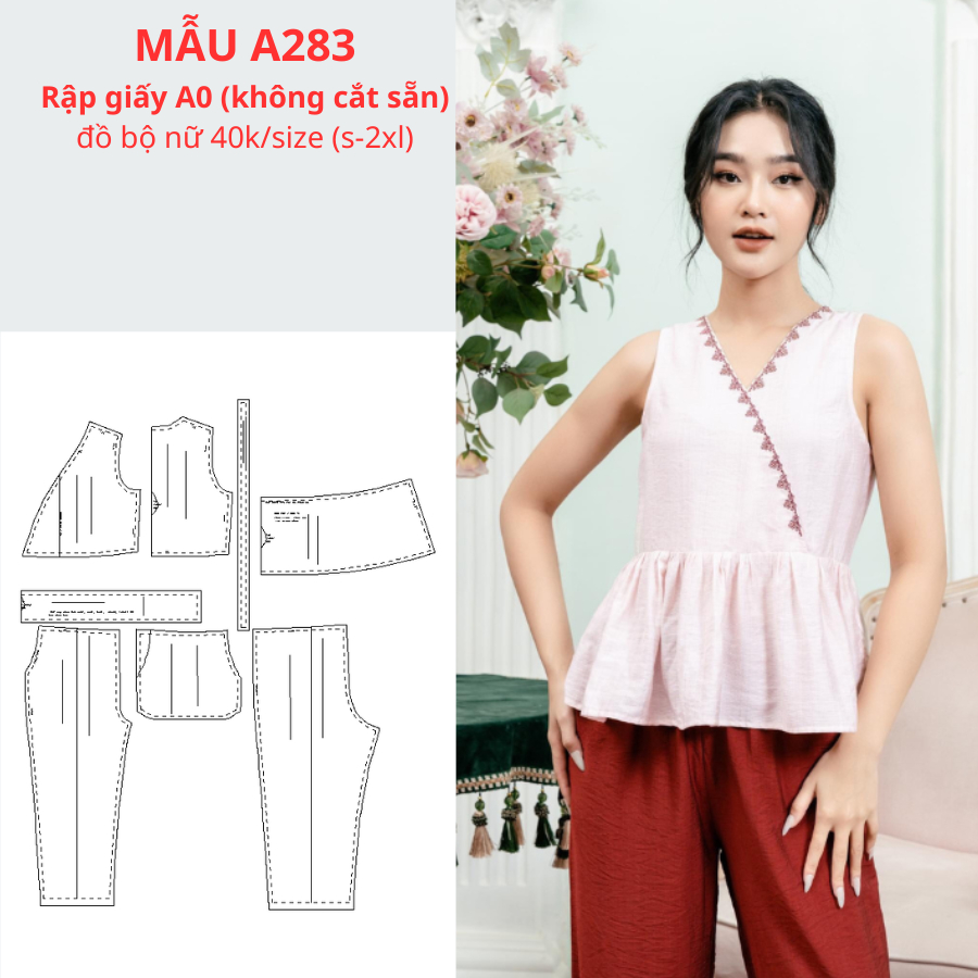 RẬP GIẤY A0 ĐỒ BỘ NỮ A283 (KHÔNG PHẢI BÁN QUẦN ÁO)
