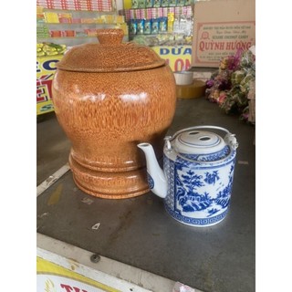 Vỏ Ủ Giữ Ấm Bình Trà Gỗ Dừa Mẫu Trơn size 600ml ~1000ml ( tặng hủ tâm)