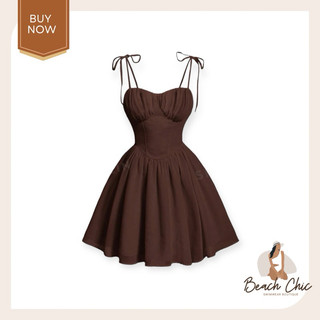 BEACH CHIC Tie Strap Spring butterfly cami dress - Đầm xoè hai dây hai lớp dày dặn