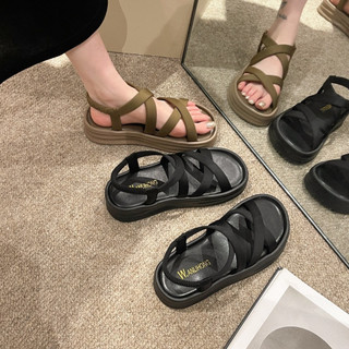 Dép Sandal Quai Dẹt Chất Da Mềm Cao Cấp