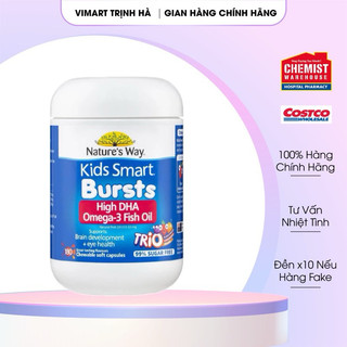 Viên Nhai Dầu Cá Nature's Way Omega-3 Fish Oil Trio Giúp Bổ Sung DHA Phát Triển Trí Tuệ Cho Bé 180 viên