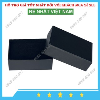 Hộp đựng nhẫn, hộp đựng bông tai 4x6x2.5 màu đen có lót mút nhung đen kèm ảnh thật
