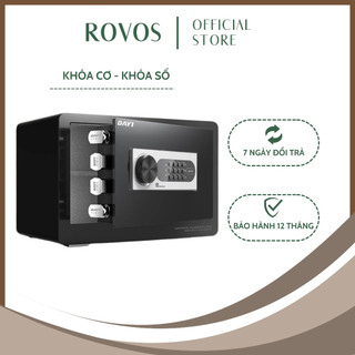 Két Sắt Mini ROVOS Két Sắt Thông Minh Mở Khóa Số Điện Tử Màu Trắng Đen, Chất Liệu Thép Cán Phủ Sơn Tĩnh Điện - B11-12