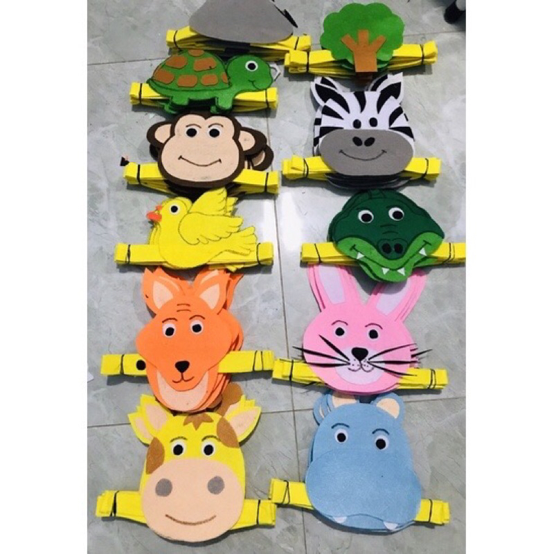 Mũ đội hình các con vật mầm non
