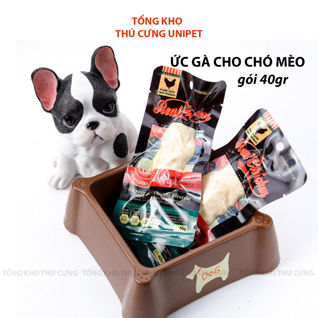 Ức gà hấp cho chó mèo 40gr