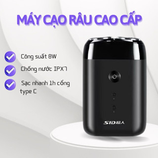 [GI CŨNG RẺ ] Máy cạo râu cao cấp SID RS215 Công xuất 8W, Chống nước ipX7 , sạc typeC Máy khỏe êm sát chân râu
