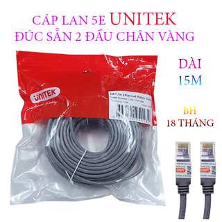 Cáp mạng cat 5e unitek c18132gy 15m / 20m / 30m / 40m, chuẩn 5e , dây xám đen- hàng chính hãng