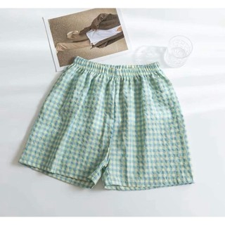 Quần đùi caro nữ mặc nhà,Quần đùi Nữ chất kate cotton thoáng mát