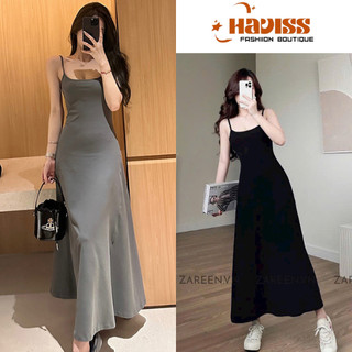 Đầm Maxi nữ Haviss hai dây dáng dài đuôi cá ôm body sexy quyến rũ 3 màu đen nâu ghi siêu tôn dáng