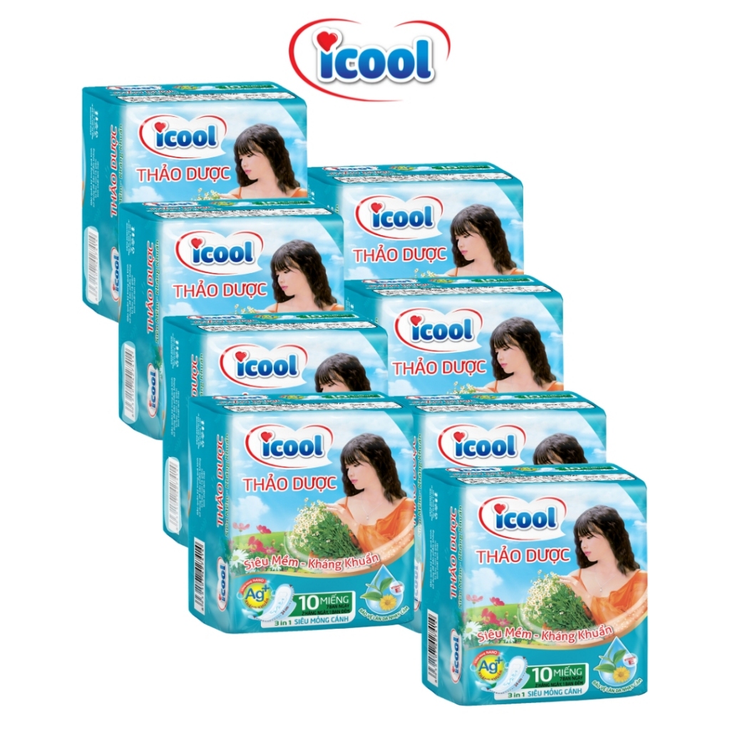 Băng vệ sinh ICOOL Thảo dược 𝐌Ặ𝐓 𝐕Ả𝐈 mềm mại, không có bạc hà cool mát