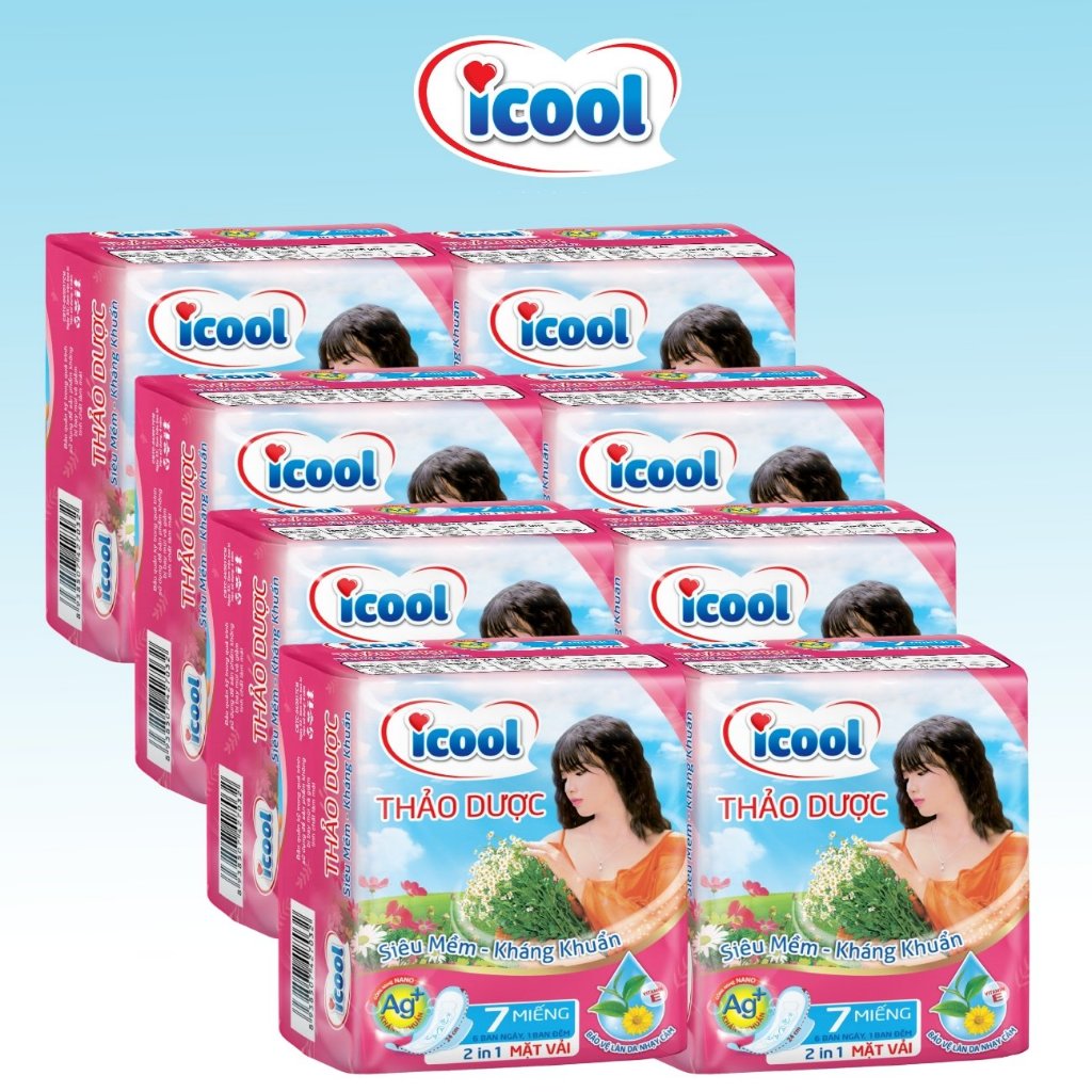 Băng vệ sinh ICOOL Thảo dược 𝐌Ặ𝐓 𝐕Ả𝐈 mềm mại, không có bạc hà cool mát