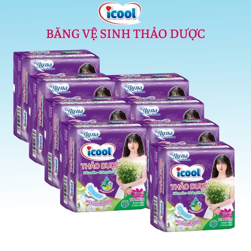 Băng vệ sinh ICOOL Thảo dược 𝐌Ặ𝐓 𝐕Ả𝐈 mềm mại, không có bạc hà cool mát