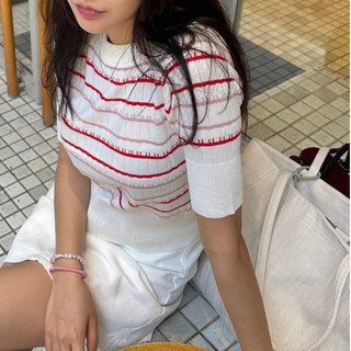 [SALE] RED STRIPE KNIT -LACIEL