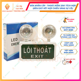 Đèn sự cố khẩn cấp , đèn chiếu sáng kết hợp biển EXIT thoát nạn - thiết bị pccc GIA HUY