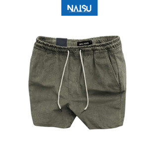 Quần đùi nam Naisu quần short vải nhung tăm mềm mại thoáng mát