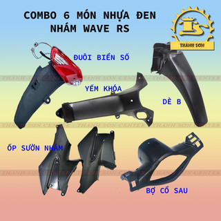 Bộ 6 món nhựa đen nhám wave rs/wave a50/a100/s100