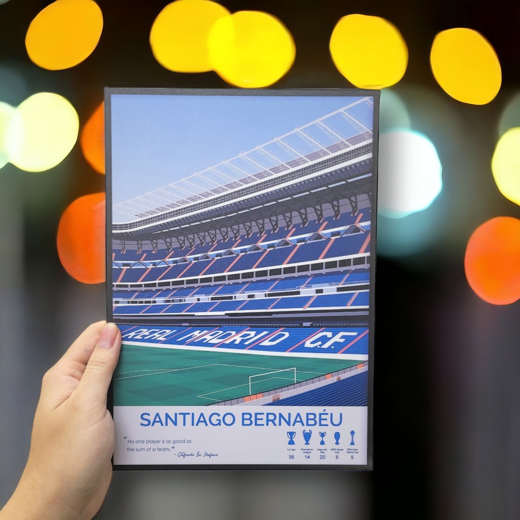 ẢNH SHOP CHỤP ⭐️ Poster Real Madrid - Thánh Địa Santiago Bernabeu - TRANH TREO TƯỜNG SÂN BÓNG ĐÁ⭐️ M