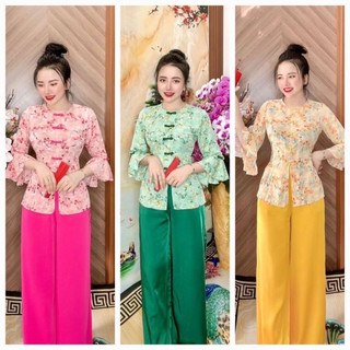 Bộ lam hoa tay loe chất mango cao cấp mềm mại nhiều màu đủ Size từ 42-68kg