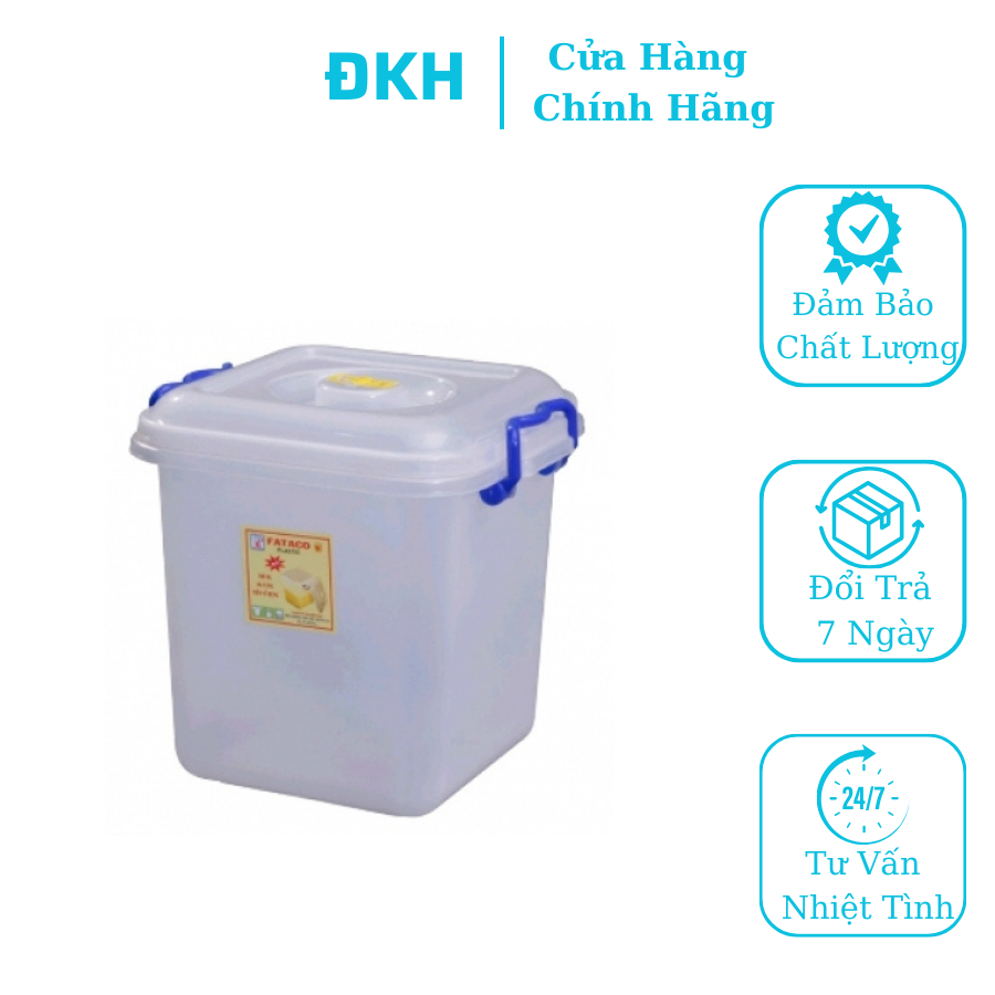 Thùng đựng gạo vuông 20kg có quai gài TG02