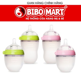 Bình sữa Comotomo Mỹ 150ml /250ml chất liệu silicone cao cấp, mềm mại như ti mẹ màu xanh, hồng