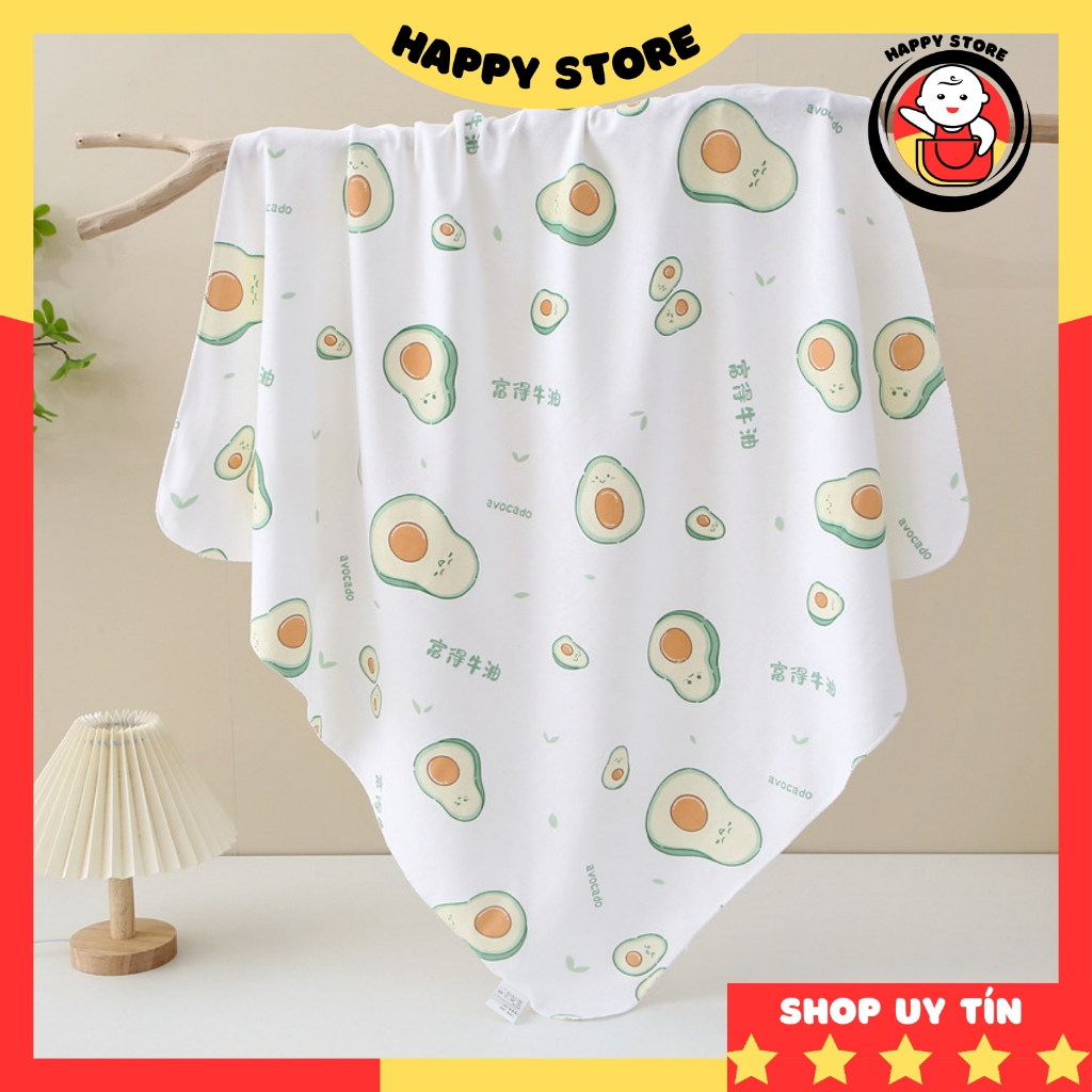 Khăn quấn bé sơ sinh mùa hè vải mỏng, khăn quấn phòng sinh chất liệu cotton size 85*85cm Happy Store