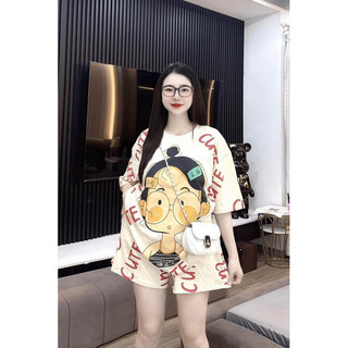 Sét Bộ Đùi Nữ Free Size Form Rộng Chất Cotton Su Thấm Hút Mồ Hôi_Cô Gái Đeo Kính