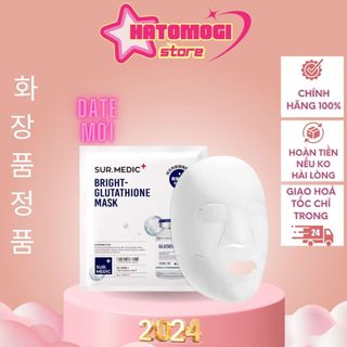 Mặt nạ dưỡng căng bóng [Trắng da 100%-Hàng Auth] Hộp 10 miếng mặt nạ dưỡng trắng Sur Medic Bright Glutathione Mask