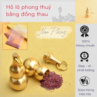móc khóa xe máy ô tô đồng thau hình bầu hồ lô phong thủy , bình an may mắn