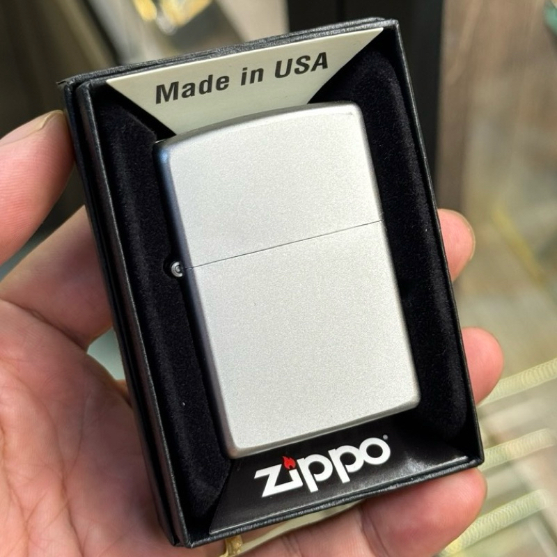 Zippo 205 – Zippo Satin Chrome - Trắng Cát Satin