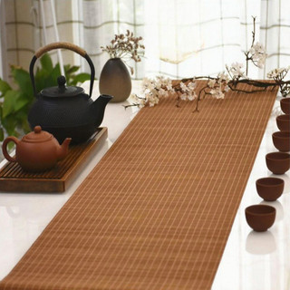 Thảm tre lót trà chiếu trải bàn trà phong cách Nhật Bản phụ kiện deco chụp ảnh sản phẩm đủ kích thước