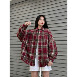 Sơ mi caro dạ nỉ dày flannel CODE STUDIO kẻ sọc tay dài form rộng nam nữ áo khoác ngoài bigsize unisex hot trend