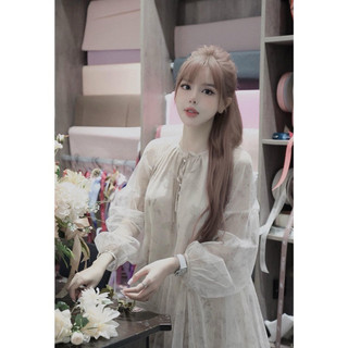 Váy voan xuông babydoll hoạ tiết mpb