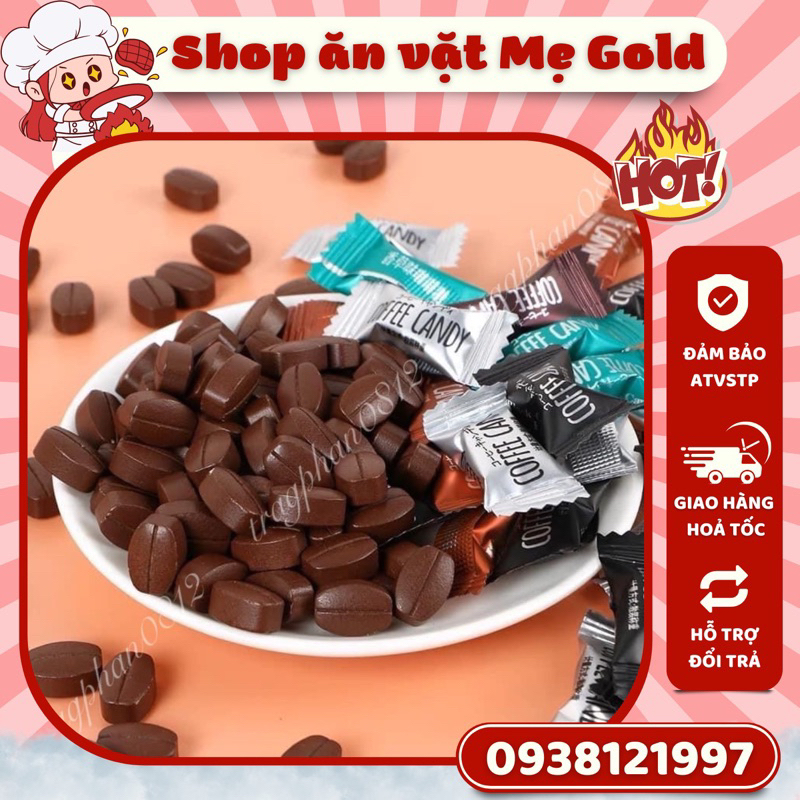 Kẹo cà phê không đường, kẹo ngậm cafe ăn kiêng Coffee Candy các vị