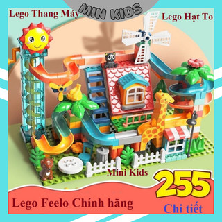 Xếp Hình Feelo chính hãng, bộ xếp hình đường trượt bi CAO CẤP Phiên bản mới, xếp hình Feelo thang máy vòng quay 255 ct