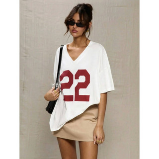 [ORDER 7-10 NGÀY][FORM TO, RỘNG][Mẫu cao m70 mặc size S] Áo thun thể thao cổ tim form oversize in số
