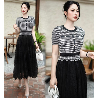 ( HÀNG NHẬP – BIGSIZE ) VÁY ĐẦM LỤA PHỐI REN DUYÊN DÁNG  (CC4601123)