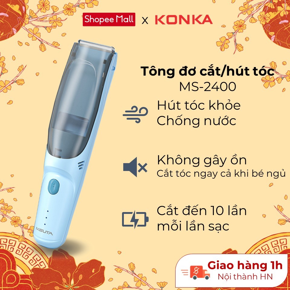 Tông đơ cắt tóc cho bé tự động hút tóc rơi khi cắt chính hãng