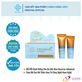 Bộ đôi decumar advanced anti-acne nano curcumin - gel ngừa mụn, gel rửa mặt, giảm thâm mụn, mờ sẹo